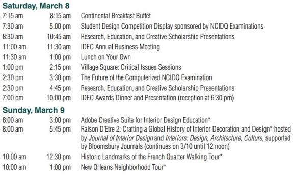 IDEC Annual Conference Schedule