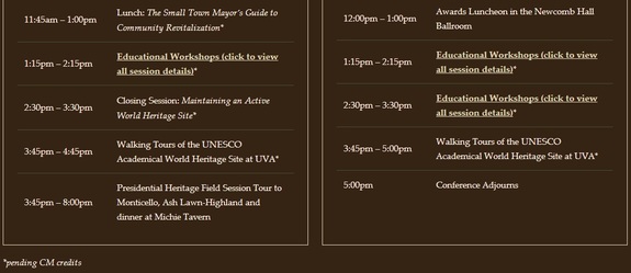 Journey Through Hallowed Ground Partnership's 8th Annual Conference Schedule