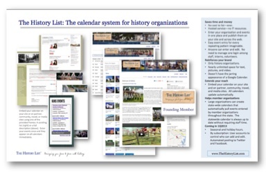 The History List is the calendar system for history organizations