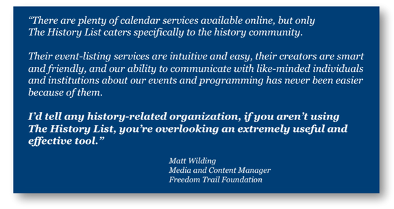 Why organizations use The History List